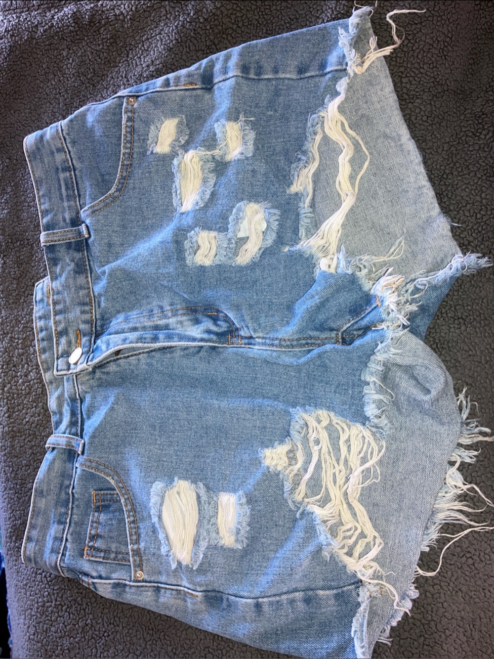 American Eagle Outfitters Distressed Light Blue Denim Jean Shorts